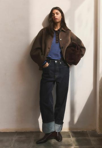 Пуловер с воротником поло