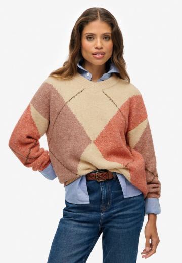 Пуловер с вырезом V