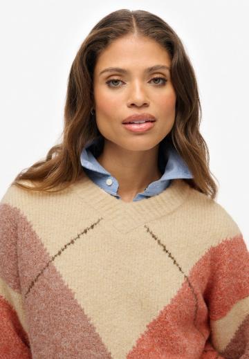 Пуловер с вырезом V