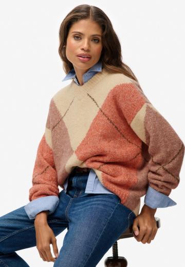 Пуловер с вырезом V