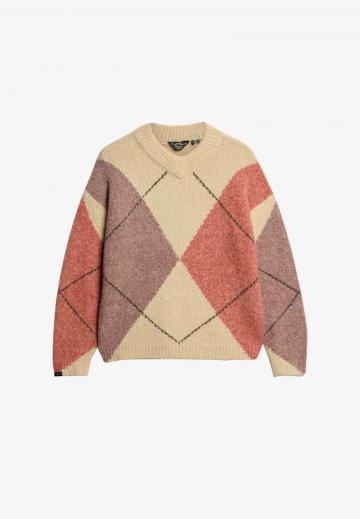 Пуловер с вырезом V