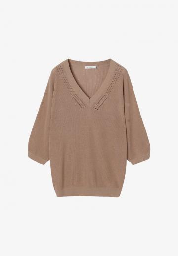 Пуловер с рукавом три четверти