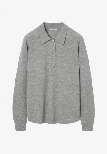 Пуловер с воротником поло