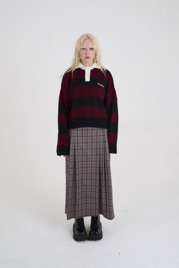 Пуловер с воротником поло