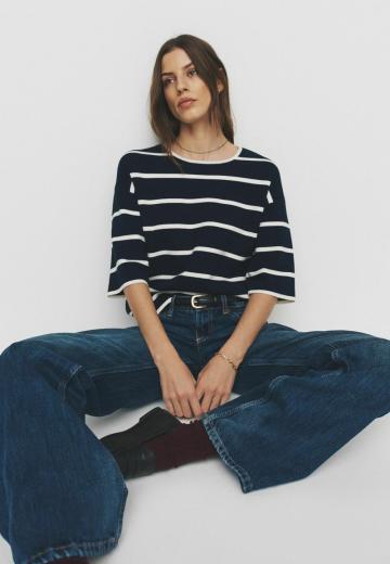 Пуловер с рукавом три четверти