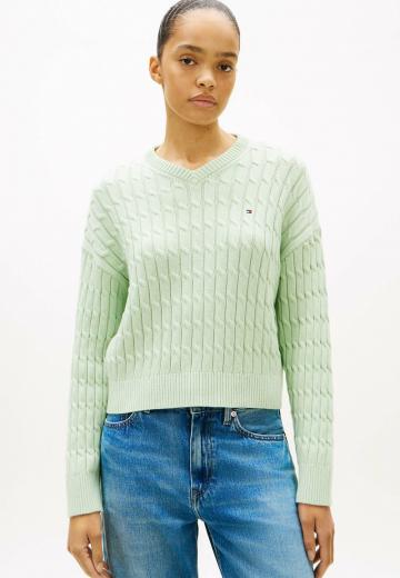 Пуловер с вырезом V