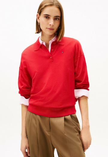 Пуловер с воротником поло