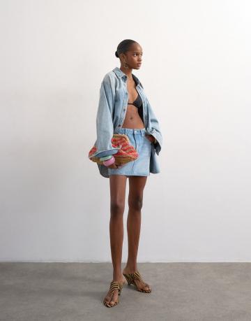 Юбка с накладными карманами