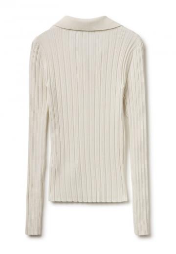 Пуловер с воротником поло