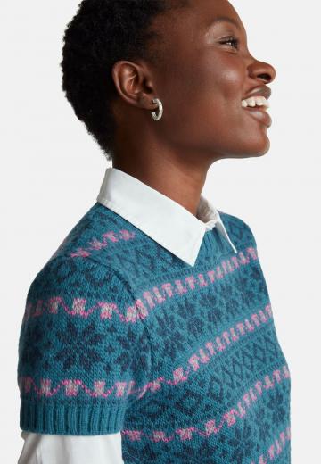 Пуловер с коротким рукавом