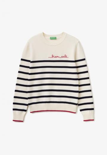 Пуловер в полоску