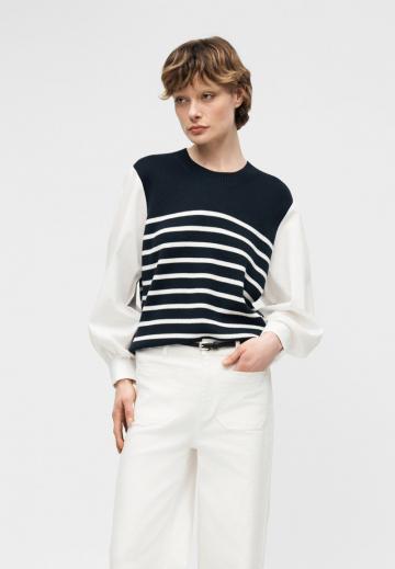 Пуловер в полоску