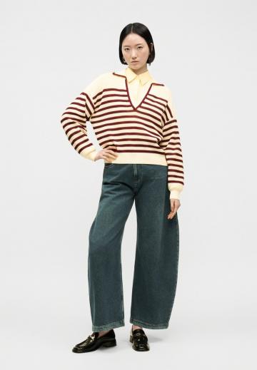 Пуловер в полоску