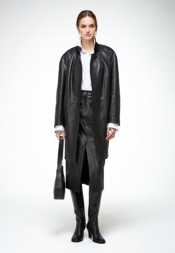 Кожаное пальто
