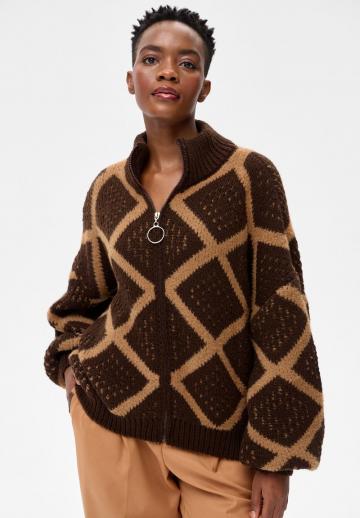 Жаккардовая вязаная кофта