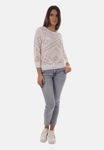 Пуловер с рукавом три четверти