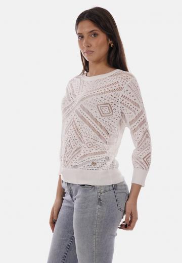 Пуловер с рукавом три четверти