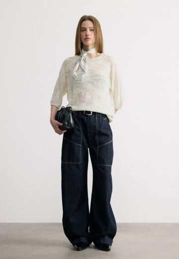 Пуловер с рукавом три четверти