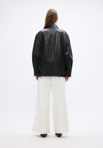 Кожаное пальто