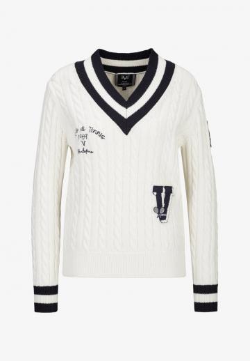 Пуловер с вырезом V
