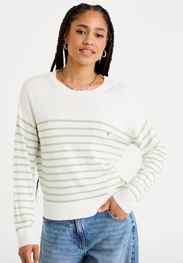 Пуловер в полоску