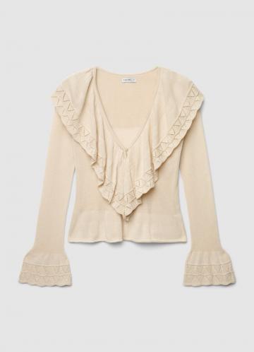 Пуловер с вырезом V