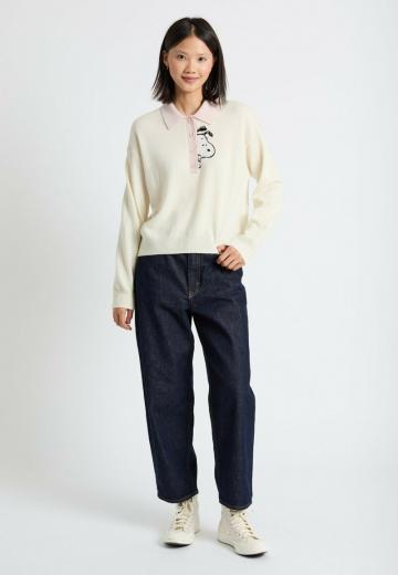 Пуловер с воротником поло