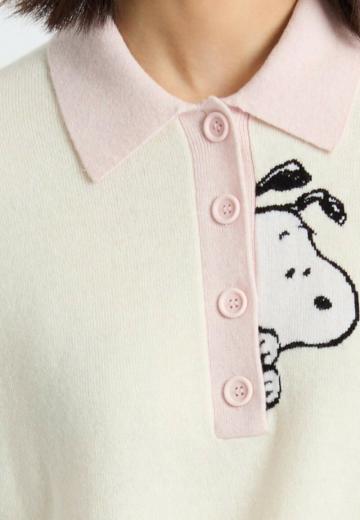 Пуловер с воротником поло