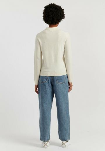 Пуловер с воротником поло