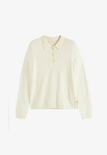 Пуловер с воротником поло