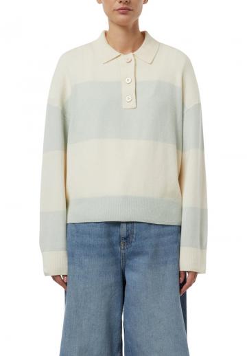 Пуловер с воротником поло