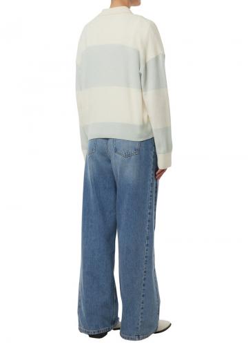 Пуловер с воротником поло