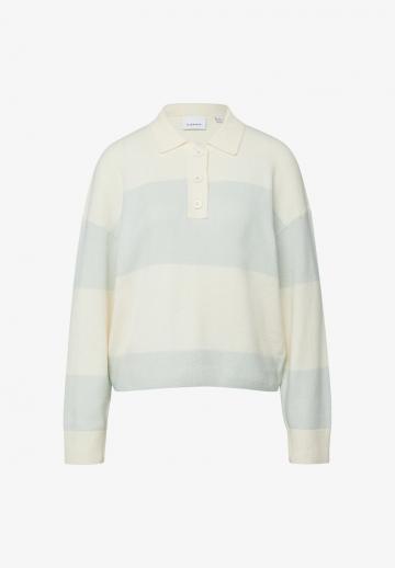 Пуловер с воротником поло