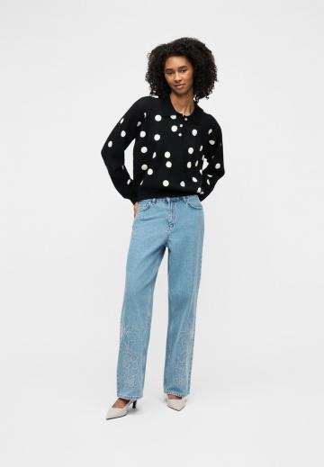 Пуловер с воротником поло