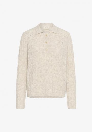 Пуловер с воротником поло