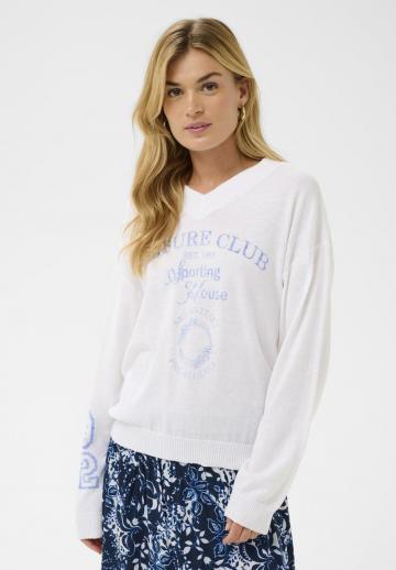 Пуловер с вырезом V