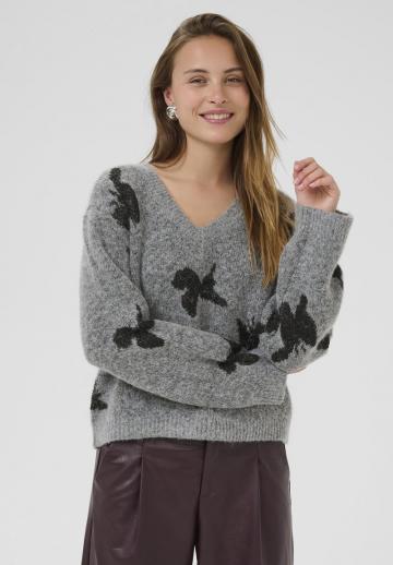 Пуловер с вырезом V