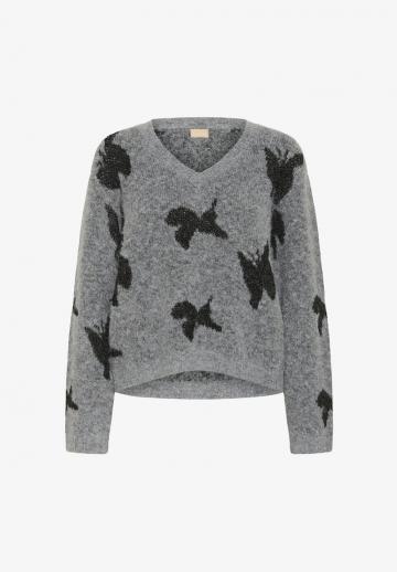 Пуловер с вырезом V