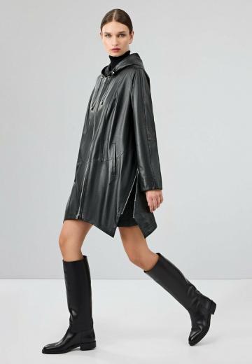 Кожаное пальто