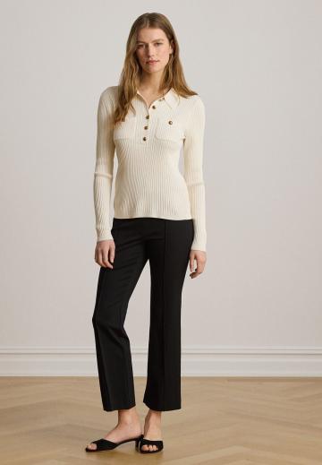 Пуловер с воротником поло