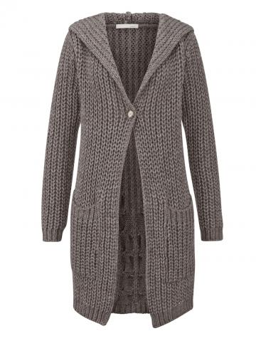 Длинная вязаная кофта