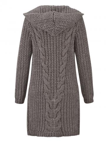 Длинная вязаная кофта