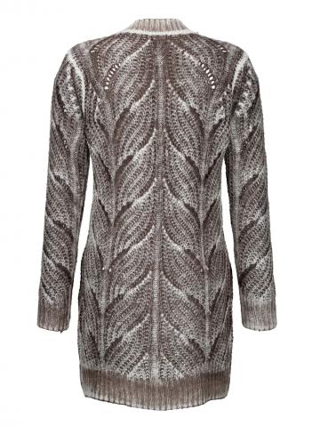 Длинная вязаная кофта