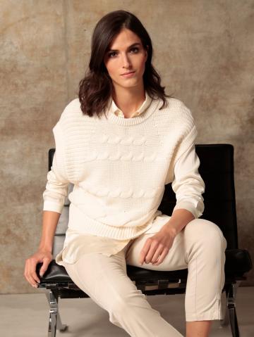 Пуловер с круглым вырезом