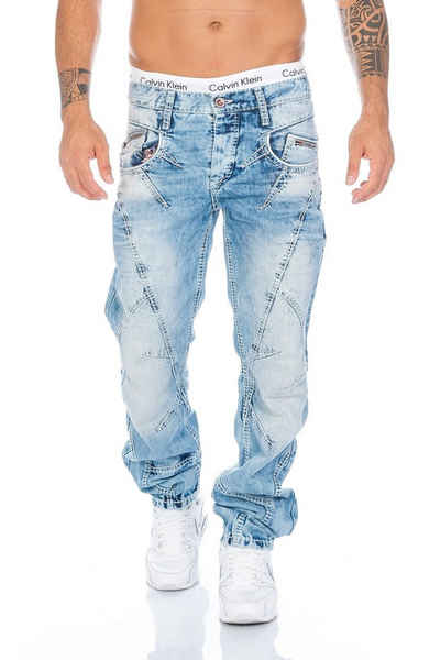 Прямые мужские джинсы "Herren Jeans Hose Mit Ausgefallener Nahts